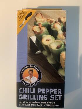 Best Of Barbecue 050016788140 Steven Raichlen Chili Pepper Grilling Set With Corer New-open Box- Pbs
