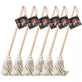 Better Grillin 445048846822 16 Inch Wooden Handle Bbq - Grill Basting Mop With Cotton Head 6-pack