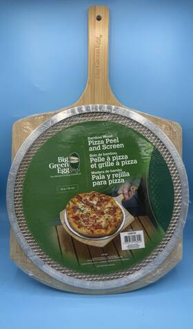 Big Green Egg 665719128010 12 Inch Bamboo Pizza Peel And Screen Set