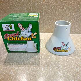 Big Green Egg 665719201249 Ceramic Vertical Chicken Roaster Sittinft With Instructions