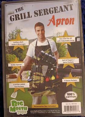 Big Mouth Toys 718856151578 Grill Sergeant Camo Bbq Apron Combat Barbecue Beverage Funny New