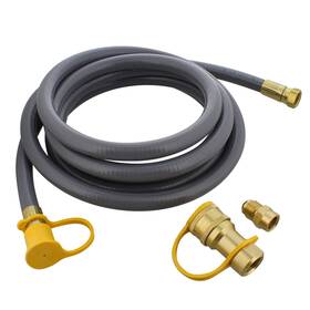 Bisupply 840145804404 Natural Gas Grill Hose 12ft - Flexible Line Quick Connect H