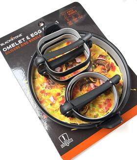 5515 Blackstone 7 Piece Omelet And Egg Rings Kit Silicone Stainless Bundle
