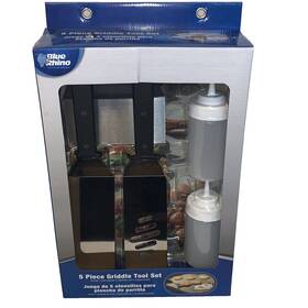 919490 Blue Rhino 5 Piece Outdoor Griddle Tool Set With 2 Spatulas And Scraper Razor Nib
