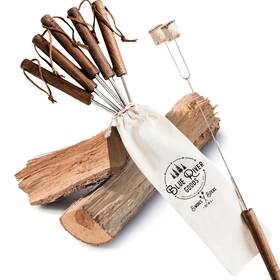 Blue River Goods 860010066812 Smores Sticks Set Of 6 Marshmallow Roasting Extendable Stainless Steel