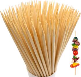 Bs425300-001 Blue Top Natural Bamboo Skewers 12inch 4mm Pack 200 Sticks For Grilling