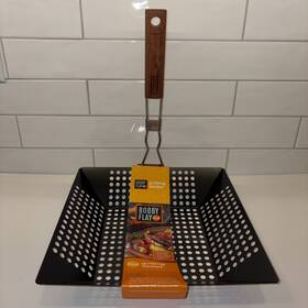 Bobby Flay 024131099160 Square All Purpose Basket Non Stick 12 X Grilling Handle Foldable