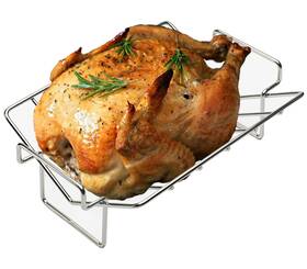 Bonpaz 191814481472 Turkey Roasting Rack V-shaped For Grilling - Stainless Steel Dual-purpo