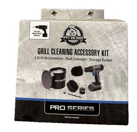 41067 Boss Grill New Pit Cleaning Accessory Kit 3 Drill Attachments Post And Bucket