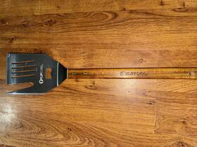 Boss5in1 Boss Grill Flip Fork 5 In 1 Grilling Tool Cuts Spatula Bottle Opener Wood Handle