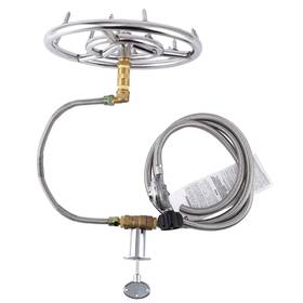 Boupower 196336502131 Propane Gas Fire Pit Kit With 12 Inch Jet Burner Ring
