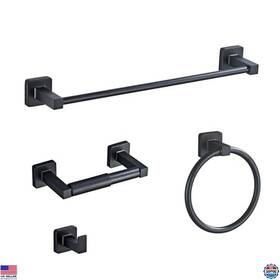 B09bz5627j Brand Bluebyrne Matte Black Bathroom Hardware Set 4-piece Stainless Steel Wall Mounted Kit