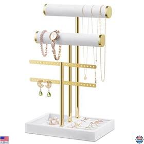 23cb4686-2 Brand Josmimic 3-tier Velvet Bracelet Holder Jewelry Organizer Display Stand - Black Storage