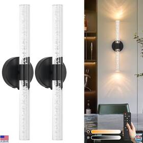 Yc-yx107-h Brand Povectolay Battery Operated Wall Sconces Set Of 2 Dimmable Led Crystal Bubble Lights