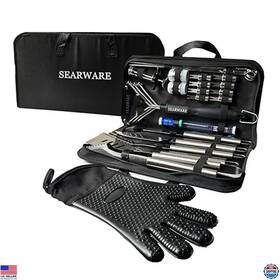 Slt086 Brand Searware Stainless Steel Barbecue Grill Tool Set - Heavy-duty Glove And Heat-resistant