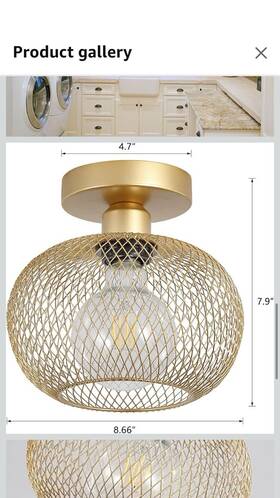 X8881-a12 Brand Tbaoinla Vintage Modern Semi Flush Mount Ceiling Light - Brass And Floral Glass Shade