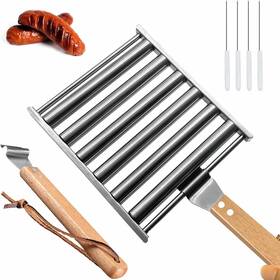 R00019 Brand Znorso Hotdog Roller Grill Stainless Steel Sausage Rack 1pcs 7.2 6.9 0.6in