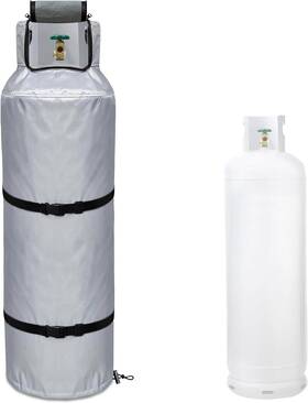 Branded 313031556515 100 Lb Propane Tank Winter Cover Thickened Built-in Anti-freezing Felt Openable
