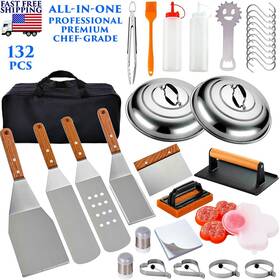 Rmnt-a132-b01 Branded Griddle Accessories Kit 132 Pcs All-in-one Flat Top Grill Set For Blackstone New
