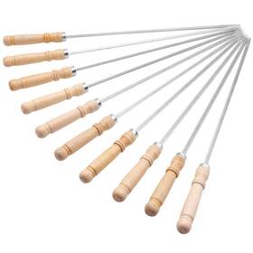 Branded01 632096632751 16inch Kabob Skewers With Wood Handle For Bbq Camping Cookware Campfire Grilling