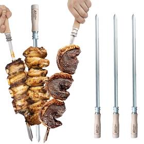 Ac-0047 Brazilian Flame 3 Single Skewer For Rotisserie Grill Perfect Grilling Koubideh Chicken A