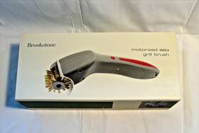 S34289 Brookstone Motorized Bbq Barbeque Brass Grill Brush Ergonomic Handle Power