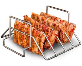 Byleey 607535831941 Stainless Steel Rib And Turkey Roasting Rack For Grilling Bbq Smoker Kamado