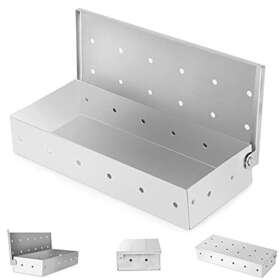 C Crystal Lemon 726798138298 Smoker Box For Gas Grilling Inch Stainless Steel Basket With Tray Holder