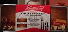 C274 Budweiser Grilling Set With Wood Carrying Case New