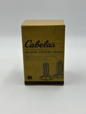 Cabelas 081795100052 Smoker Chicken Rack Holders Chrome-plated Steel Stands Set Of 2