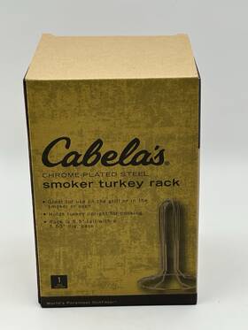 Cabelas 081795100076 Smoker Turkey Rack Holders Chrome-plated Steel Stand 8.5 Inch Tall