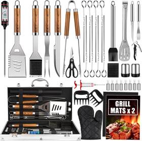 Cafaisi 445011315362 Memorial Day Bbq Grill Accessories Set Aluminum Case Mats Thermometer 38 Pcs