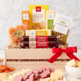 California Delicious 753677280496 Meat And Cheese Gift Crate 7 Piece Set