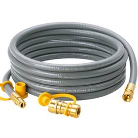 Ngh01 Calpose 15 Feet 3/8 Inch Id Natural Gas Grill Hose With Quick Connect Fittings Natur