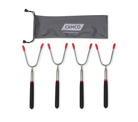 Camco 014717440158 Telescoping Roasting Forks 4-pack Two-prong Open Fire Skewers With Bag