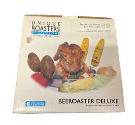 Camerons 035044013495 Beeroaster Deluxe Beer Can Roaster W Drip Pan Vegetable Spikes Recipe Guide Nos