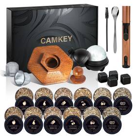 Torch-12 Camkey Jwj001 23pcs Whiskey Smoker Kit With Wood Chips Ice Ball Mold Cocktail Smoke