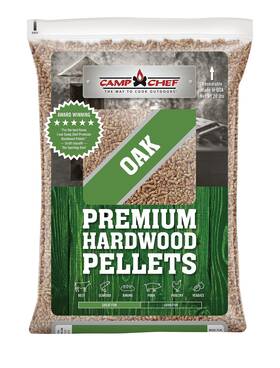 Camp Chef 033246214979 Oak Flavor 100% All-natural Wood Pellets For Smokers And Pellet Grills Smoke