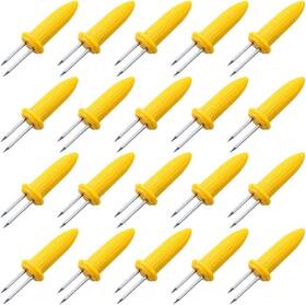 Pat-017-1 Candyhome 20 Pack Stainless Steel Corn Holders On The Cob Skewers Yellow