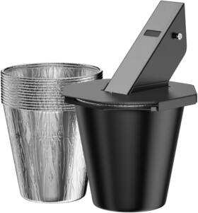 Captaingrill 661631286203 Upgraded Grease Bucket With Lid And 12pcs Liners Catcher For Smoker Dri