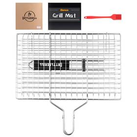 Cattlegrill 029967818299 Foldable Bbq Fish Grill Basket With 430 Stainless Steel Set