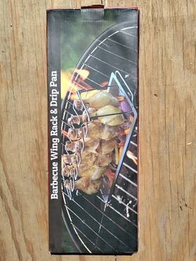 Cave Tools 712038169153 Chicken Leg Wing Grill Rack 12 Slots Roaster Stand With Drip Pan