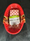 Cc7408 Charcoal Companion Champion Barbeque Serving Set Red Weave 050016774082