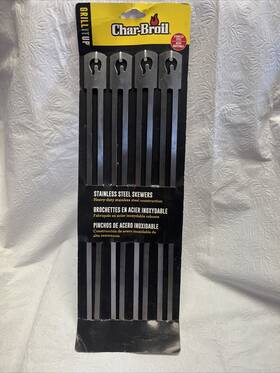 03544 Char-broil 4-pack Skewers Bbq Grill Grilling Stainless Steel Tool Accessory New