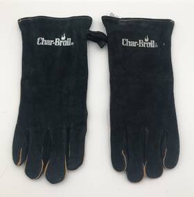 Char-broil 047362265944 Black Leather Gloves Barbecue / Wood-stove Fireplace Camping