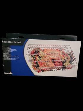 4984745 Char-broil 047362847454 Rotisserie Basket Chrome Universal Fit New Nib