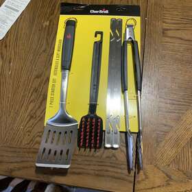 Char-broil 047362879936 7 Piece Starter Set - Barbecue Grill Cooking Utensils Tongs Spatula