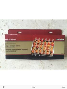 4792 Char-broil Kabob Set By Grilling Chrome Skewers Of 6 And Frame Nib