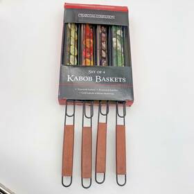 Charcoal Companion 050016730873 Nonstick Kabob Grilling Baskets Set Of 4 Original Design