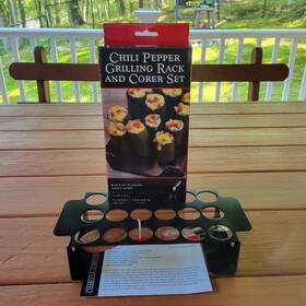 Charcoal Companion 050016731061 Chili Pepper Grilling Rack And Corer Set New In Box